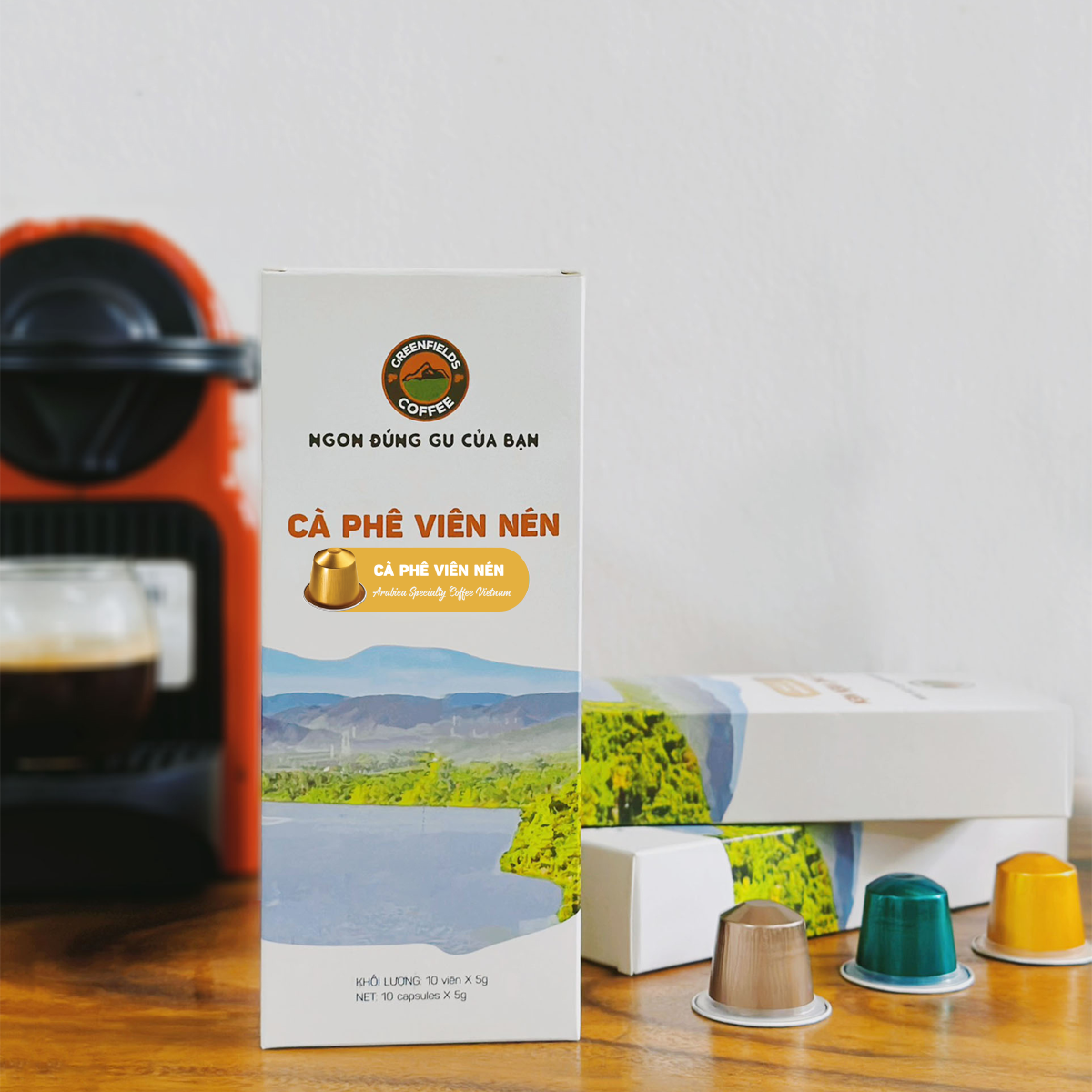 Cà phê viên nén đặc sản ARABICA SPECIALTY COFFEE VIETNAM Greenfields Coffee dành cho máy pha Nespresso